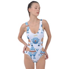 Seamless Pattern With Funny Robot Cartoon Side Cut Out Swimsuit by Jancukart