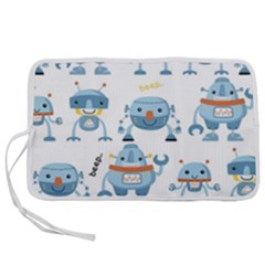 Seamless Pattern With Funny Robot Cartoon Pen Storage Case (s) by Jancukart