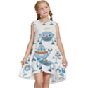 Seamless pattern with funny robot cartoon Kids  Frill Swing Dress View1