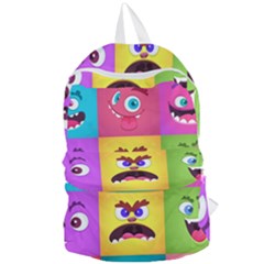 Monsters Emotions Scary Faces Masks With Mouth Eyes Aliens Monsters Emoticon Set Foldable Lightweight Backpack by Jancukart