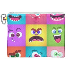 Monsters Emotions Scary Faces Masks With Mouth Eyes Aliens Monsters Emoticon Set Canvas Cosmetic Bag (xxl) by Jancukart