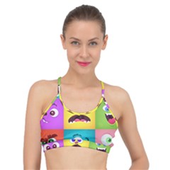 Monsters Emotions Scary Faces Masks With Mouth Eyes Aliens Monsters Emoticon Set Basic Training Sports Bra by Jancukart