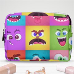 Monsters Emotions Scary Faces Masks With Mouth Eyes Aliens Monsters Emoticon Set Make Up Pouch (medium)