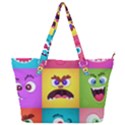 Monsters Emotions Scary Faces Masks With Mouth Eyes Aliens Monsters Emoticon Set Full Print Shoulder Bag View1