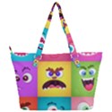 Monsters Emotions Scary Faces Masks With Mouth Eyes Aliens Monsters Emoticon Set Full Print Shoulder Bag View2