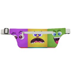 Monsters Emotions Scary Faces Masks With Mouth Eyes Aliens Monsters Emoticon Set Active Waist Bag by Jancukart