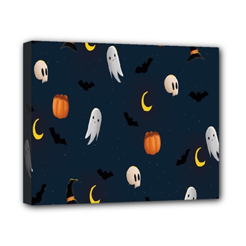 Halloween Ghost Pumpkin Bat Skull Canvas 10  X 8  (stretched) by artworkshop