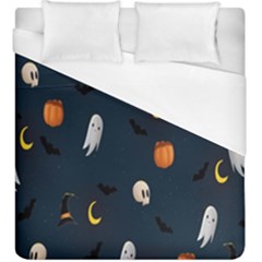 Halloween Ghost Pumpkin Bat Skull Duvet Cover (king Size) by artworkshop