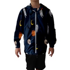 Halloween Ghost Pumpkin Bat Skull Kids  Hooded Windbreaker by artworkshop