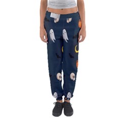 Halloween Ghost Pumpkin Bat Skull Women s Jogger Sweatpants by artworkshop