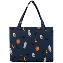 Halloween Ghost Pumpkin Bat Skull Mini Tote Bag by artworkshop