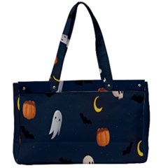 Halloween Ghost Pumpkin Bat Skull Canvas Work Bag by artworkshop