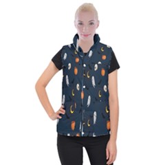 Halloween Ghost Pumpkin Bat Skull Women s Button Up Vest by artworkshop