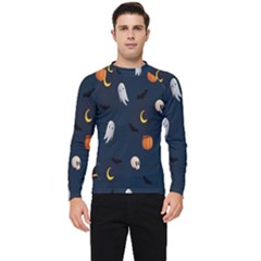 Halloween Ghost Pumpkin Bat Skull Men s Long Sleeve Rash Guard