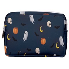 Halloween Ghost Pumpkin Bat Skull Make Up Pouch (medium) by artworkshop