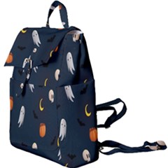 Halloween Ghost Pumpkin Bat Skull Buckle Everyday Backpack by artworkshop