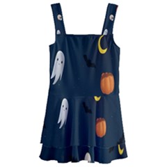 Halloween Ghost Pumpkin Bat Skull Kids  Layered Skirt Swimsuit by artworkshop