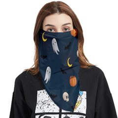 Halloween Ghost Pumpkin Bat Skull Face Covering Bandana (triangle) by artworkshop