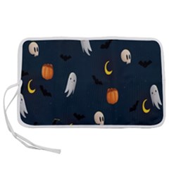 Halloween Ghost Pumpkin Bat Skull Pen Storage Case (l) by artworkshop