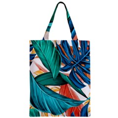 Leaves Tropical Exotic Zipper Classic Tote Bag by artworkshop