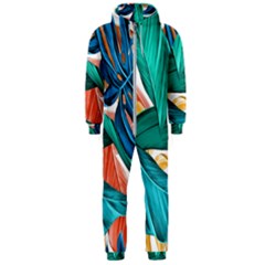 Leaves Tropical Exotic Hooded Jumpsuit (men) by artworkshop