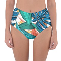 Leaves Tropical Exotic Reversible High-waist Bikini Bottoms by artworkshop