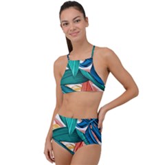 Leaves Tropical Exotic High Waist Tankini Set by artworkshop