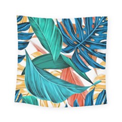 Leaves Tropical Exotic Square Tapestry (small) by artworkshop