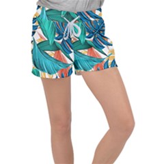 Leaves Tropical Exotic Velour Lounge Shorts by artworkshop