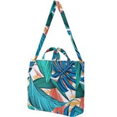 Leaves Tropical Exotic Square Shoulder Tote Bag by artworkshop