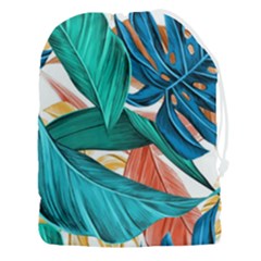 Leaves Tropical Exotic Drawstring Pouch (3xl) by artworkshop