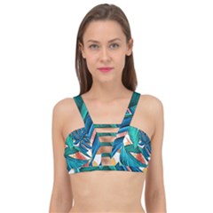 Leaves Tropical Exotic Cage Up Bikini Top by artworkshop