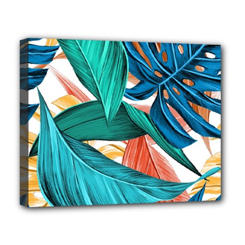 Leaves Tropical Exotic Deluxe Canvas 20  X 16  (stretched) by artworkshop