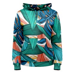 Leaves Tropical Exotic Women s Pullover Hoodie by artworkshop