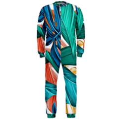 Leaves Tropical Exotic Onepiece Jumpsuit (men) by artworkshop