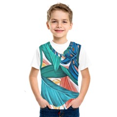 Leaves Tropical Exotic Kids  Basketball Tank Top by artworkshop