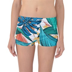 Leaves Tropical Exotic Reversible Boyleg Bikini Bottoms by artworkshop