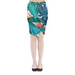 Leaves Tropical Exotic Midi Wrap Pencil Skirt by artworkshop