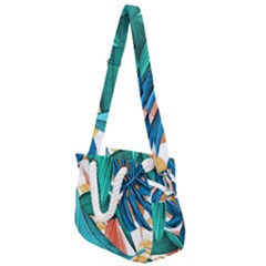 Leaves Tropical Exotic Rope Handles Shoulder Strap Bag by artworkshop