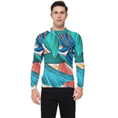 Leaves Tropical Exotic Men s Long Sleeve Rash Guard by artworkshop