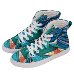 Leaves Tropical Exotic Men s Hi-top Skate Sneakers by artworkshop