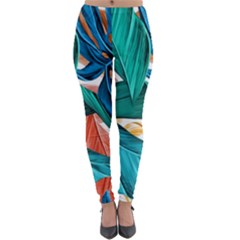 Leaves Tropical Exotic Lightweight Velour Leggings by artworkshop