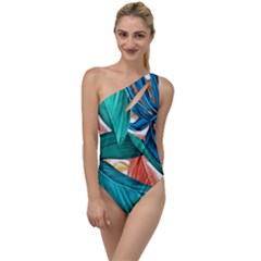 Leaves Tropical Exotic To One Side Swimsuit by artworkshop