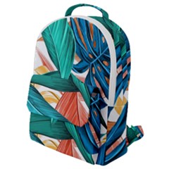 Leaves Tropical Exotic Flap Pocket Backpack (small) by artworkshop