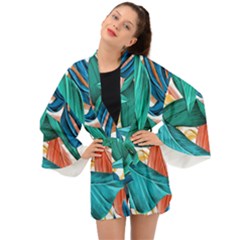 Leaves Tropical Exotic Long Sleeve Kimono by artworkshop