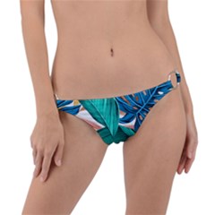 Leaves Tropical Exotic Ring Detail Bikini Bottom by artworkshop