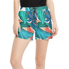 Leaves Tropical Exotic Women s Runner Shorts by artworkshop