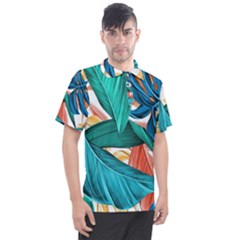 Leaves Tropical Exotic Men s Polo Tee by artworkshop