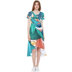 Leaves Tropical Exotic High Low Boho Dress by artworkshop