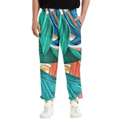 Leaves Tropical Exotic Men s Elastic Waist Pants by artworkshop